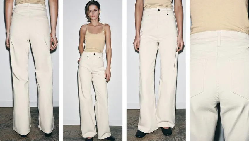 ZW COLLECTION HIGH-WAIST WIDE-LEG JEANS