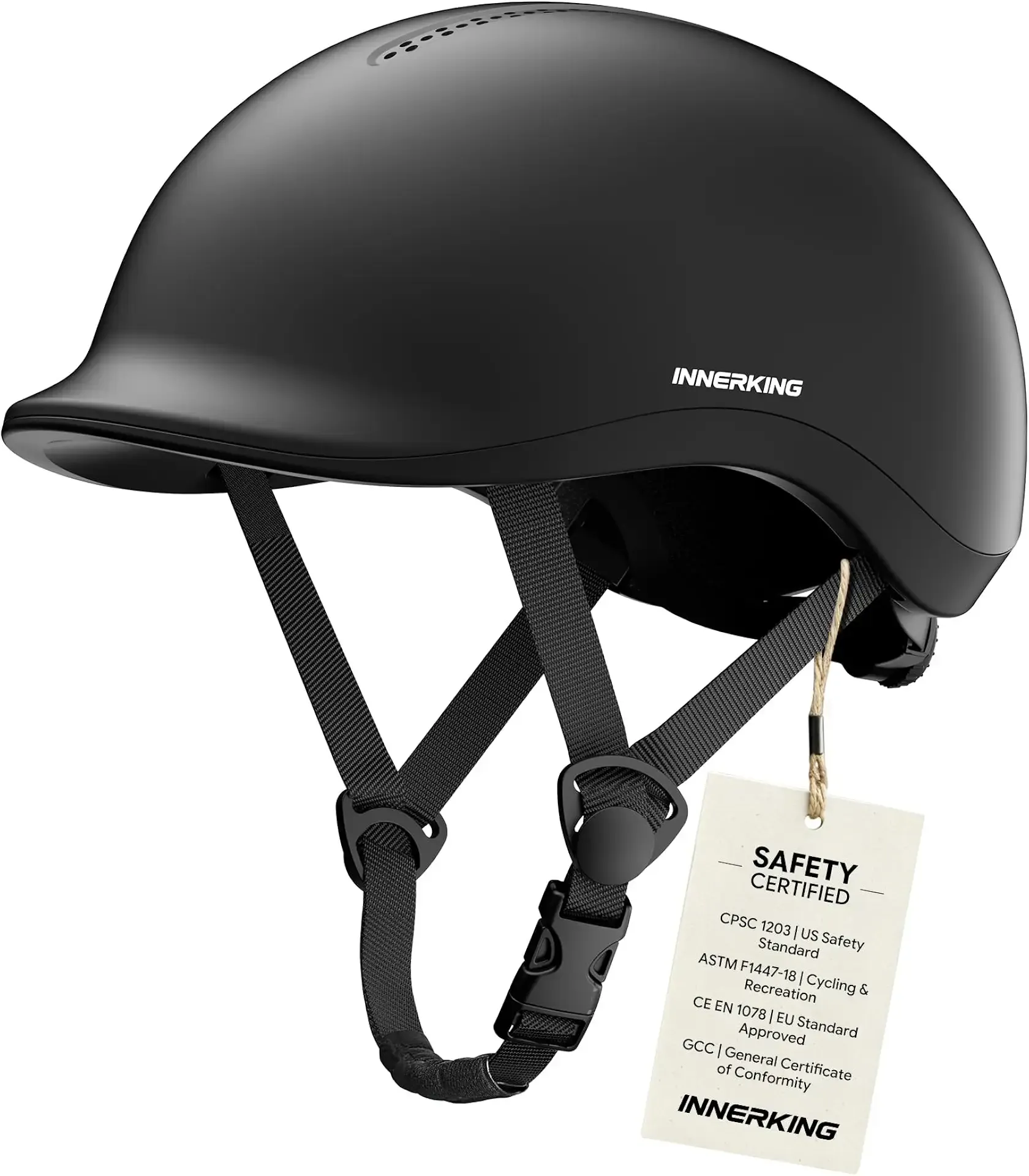 InnerKing Bike Helmet for Adults, Adjustable Bike Helmet for Women and Men | Commuter bicycle helmet with reflective strip and vents for e-bike, scooter, skate and daily cycling