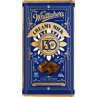 Whittaker's Creamy Milk 33% Cocoa Milk Chocolate Block