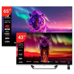 COMBO RIVIERA 65" QLED UHD (RIVTELHDGLT65TPQ10) + 43" QLED FULL HD GOOGLE TV (RIVTELFHDGLT43TPQ10)