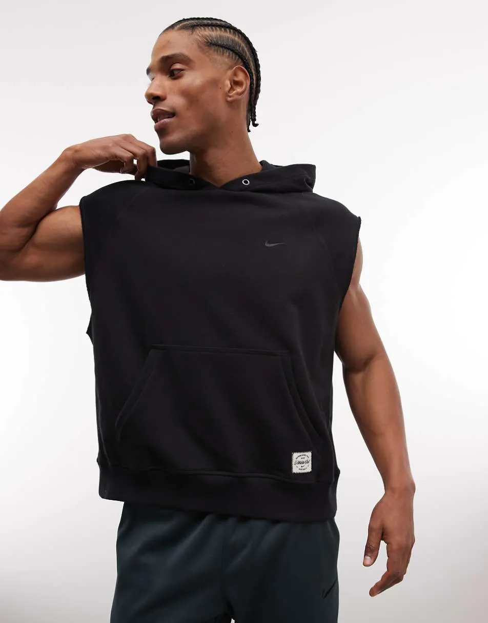 Nike Training Dri-FIT fleece sleeveless hoodie in black