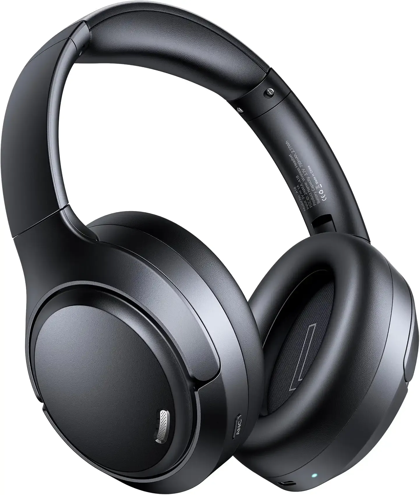 Hybrid Active Noise Cancelling Headphones 120H Playtime 6 ENC Clear Call Mic, Over Ear Headphones Wireless with Hi-Res Audio Comfort Earcup Low Latency ANC Bluetooth 6.0 Headphones for Travel Workout