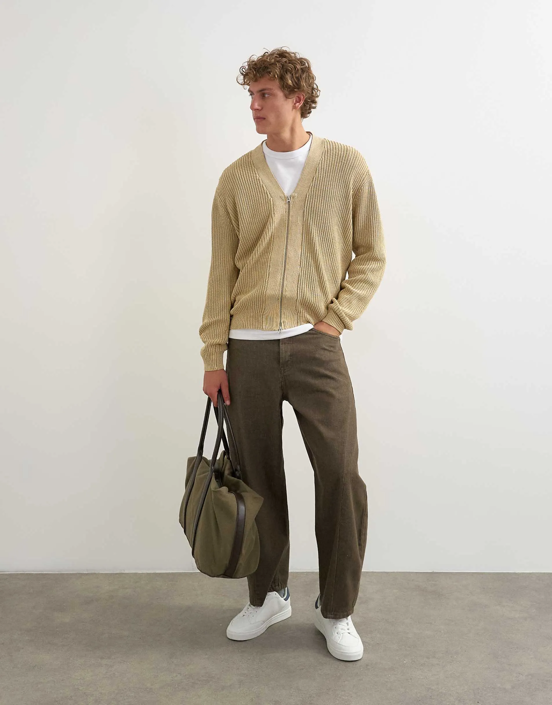 Topman rigid barrel fit jean in washed green