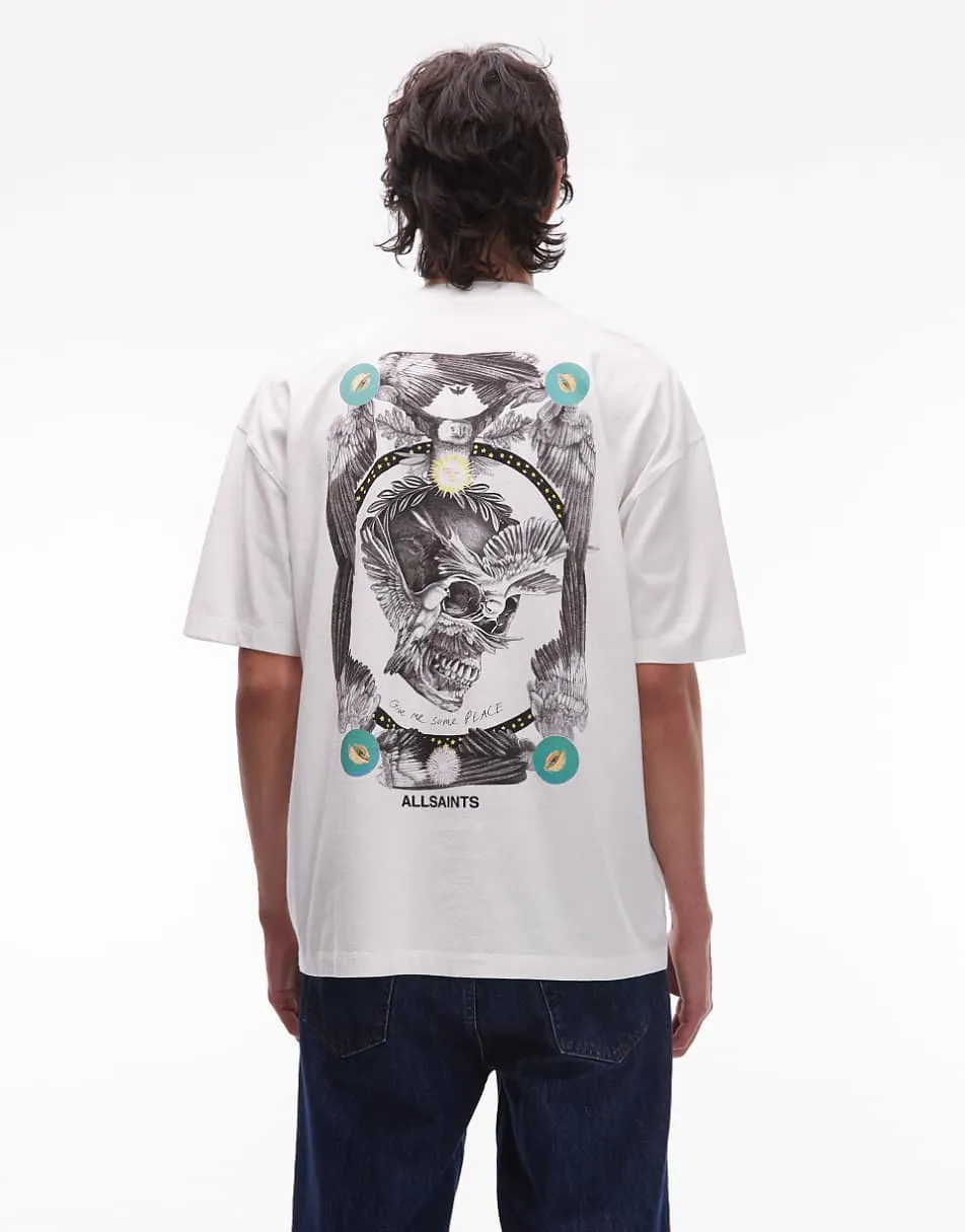 AllSaints mysteries graphic t-shirt in white