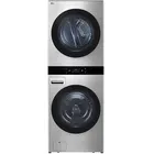 LG 5.0 CuFt Smart Steam Front Load Electric Washer with 7.4 CuFt Electric Dryer in Stainless Steel with Center Control™