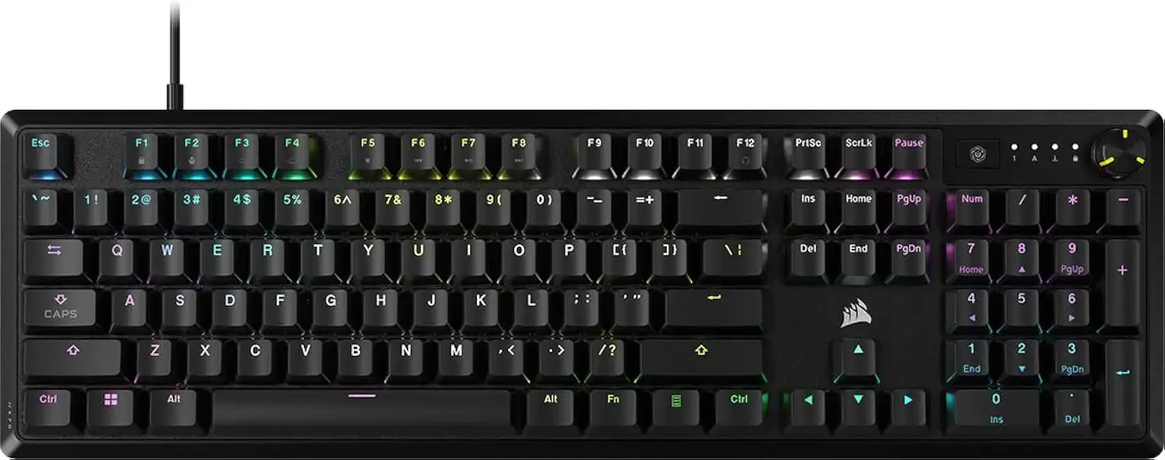 K70 CORE RGB Mechanical Wired Gaming Keyboard – Pre-Lubed MLX Red Linear Switches, SOCD, ABS Double-Shot Keycaps, Sound Dampening, Media Control Dial, 1000Hz Polling, QWERTY NA – Black