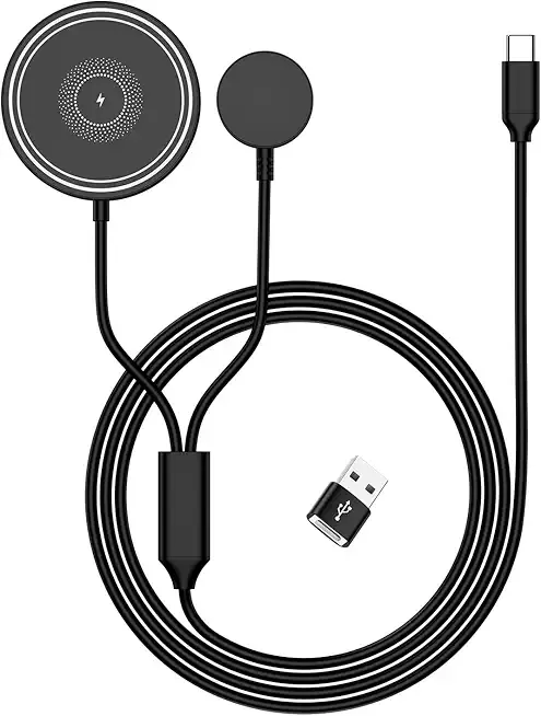 Wireless Charger for Samsung,2 in 1 for Samsung Galaxy Phone Fast Charging& Wireless Magnetic Watch Charger for Glaxy S25 Ultra S24 S23 S22 Z Flip Z Fold 7 6 5 4 3 for Galaxy Watch 8 7 6 5 4 Classic