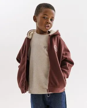 Sweatvest met geborduurde patch, loose fit