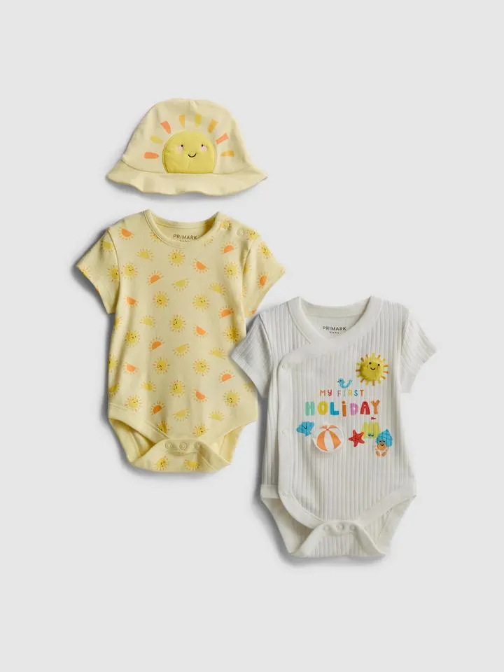 0–9 mois | Bodys et casquette « My First Holiday » nouveau-né