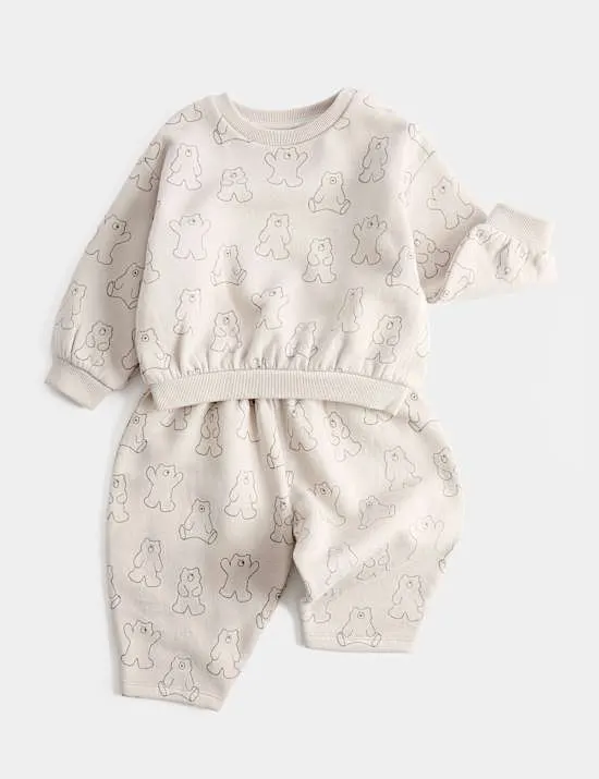 2 Piece Cotton Rich Bear Top & Bottom Set (0-5 Yrs)