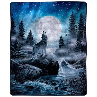 Blankets Wolf 90-in x 90-in Polyester Weighted blanket