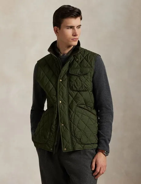 Beaton Quilted Utility Vest Company Olive