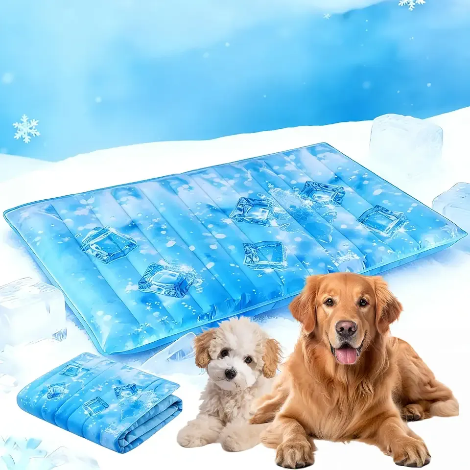 Dog Cooling Mat, Double-Sided Water-Resistant Pet Cooling Pad 47.5”x29.5” | Double-sided cooling mat with water-resistant surface, easy to clean and portable. Keeps pets cool indoors or outdoors.