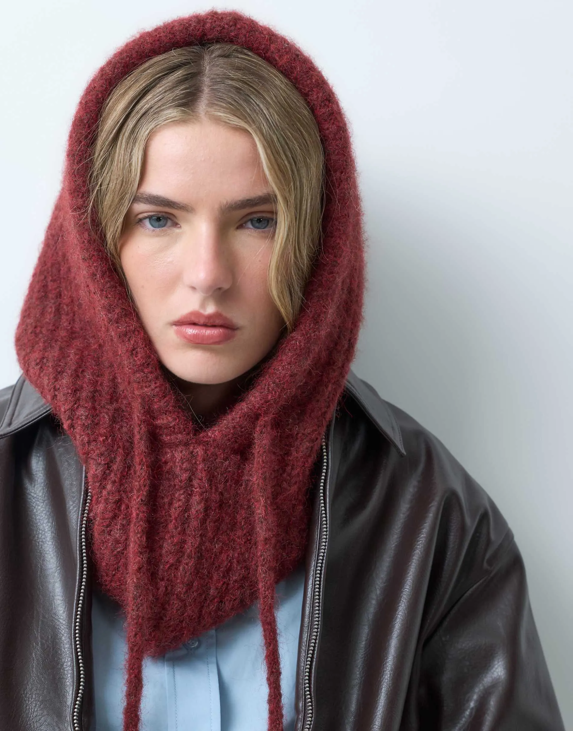 JJXX knitted balaclava in brown