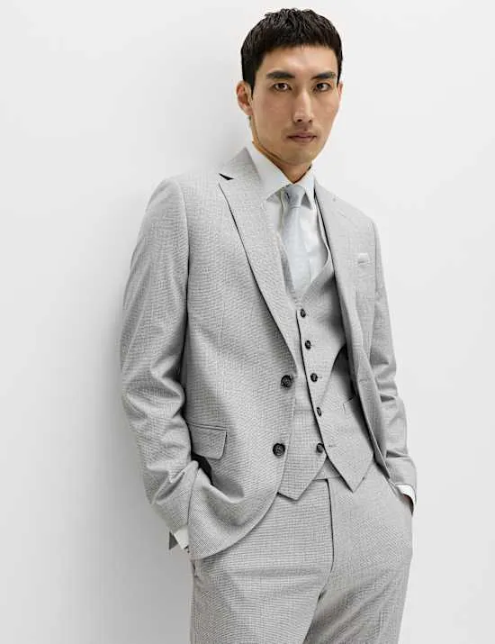 3-tlg. taillierter Anzug mit Stretchanteil