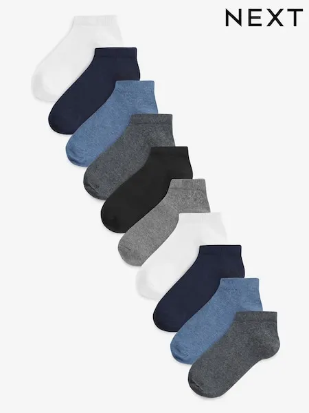 Black 10 Pack Trainer Socks