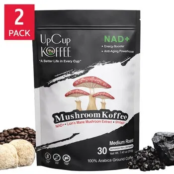 UpCup Koffee, Functional Mushroom Coffee, 2 Pack, 60 Total Servings