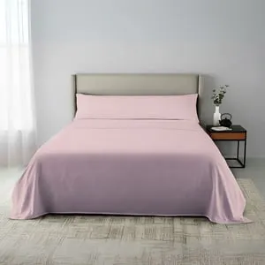 Juego de Sábanas Premium Extrasuave con Ribete Rosa 105cm Fusion Home