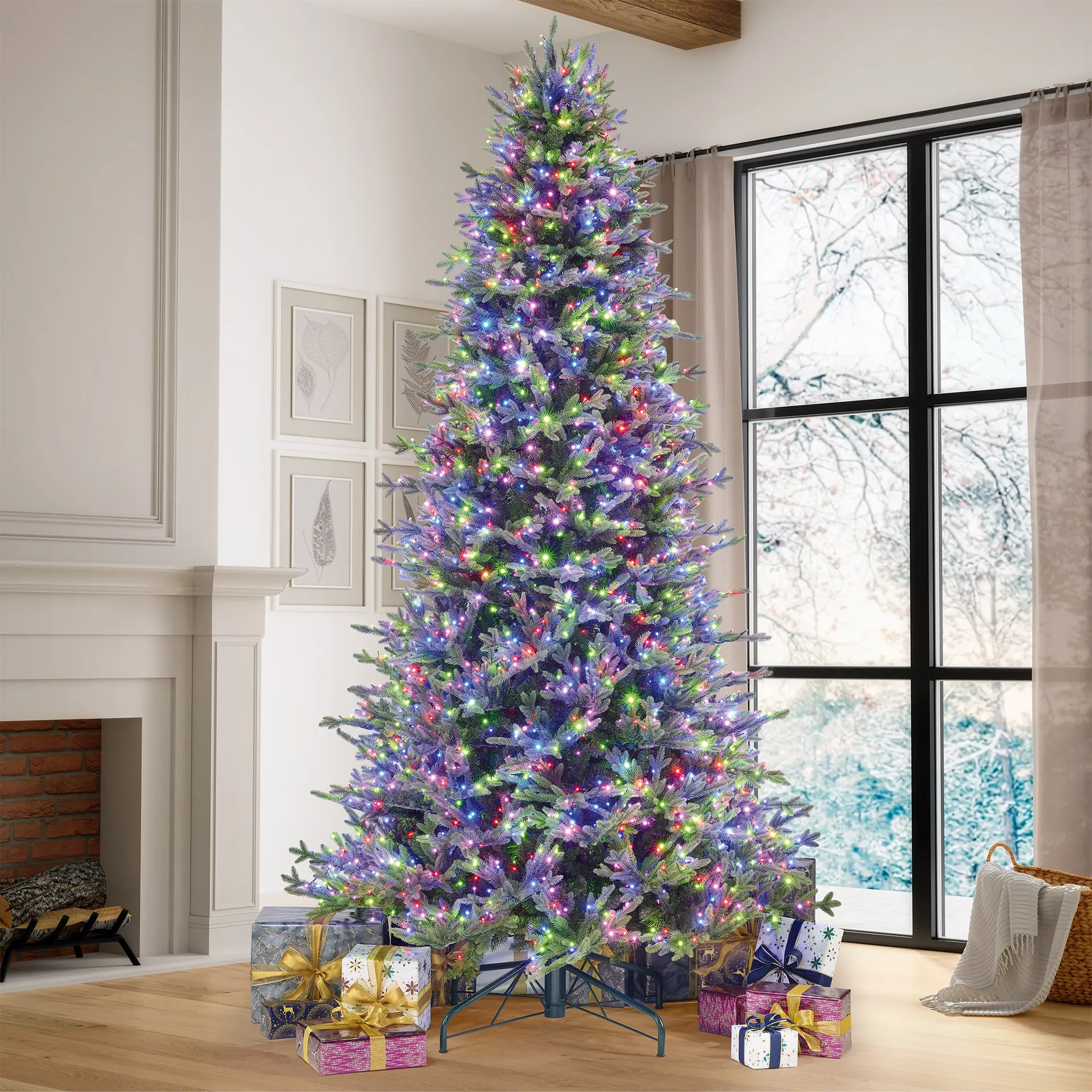 9' Pre-Lit Radiant Micro LED with Twinkle Artificial Christmas Tree