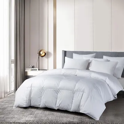 White Solid King Comforter Cotton with ( Down Fill )