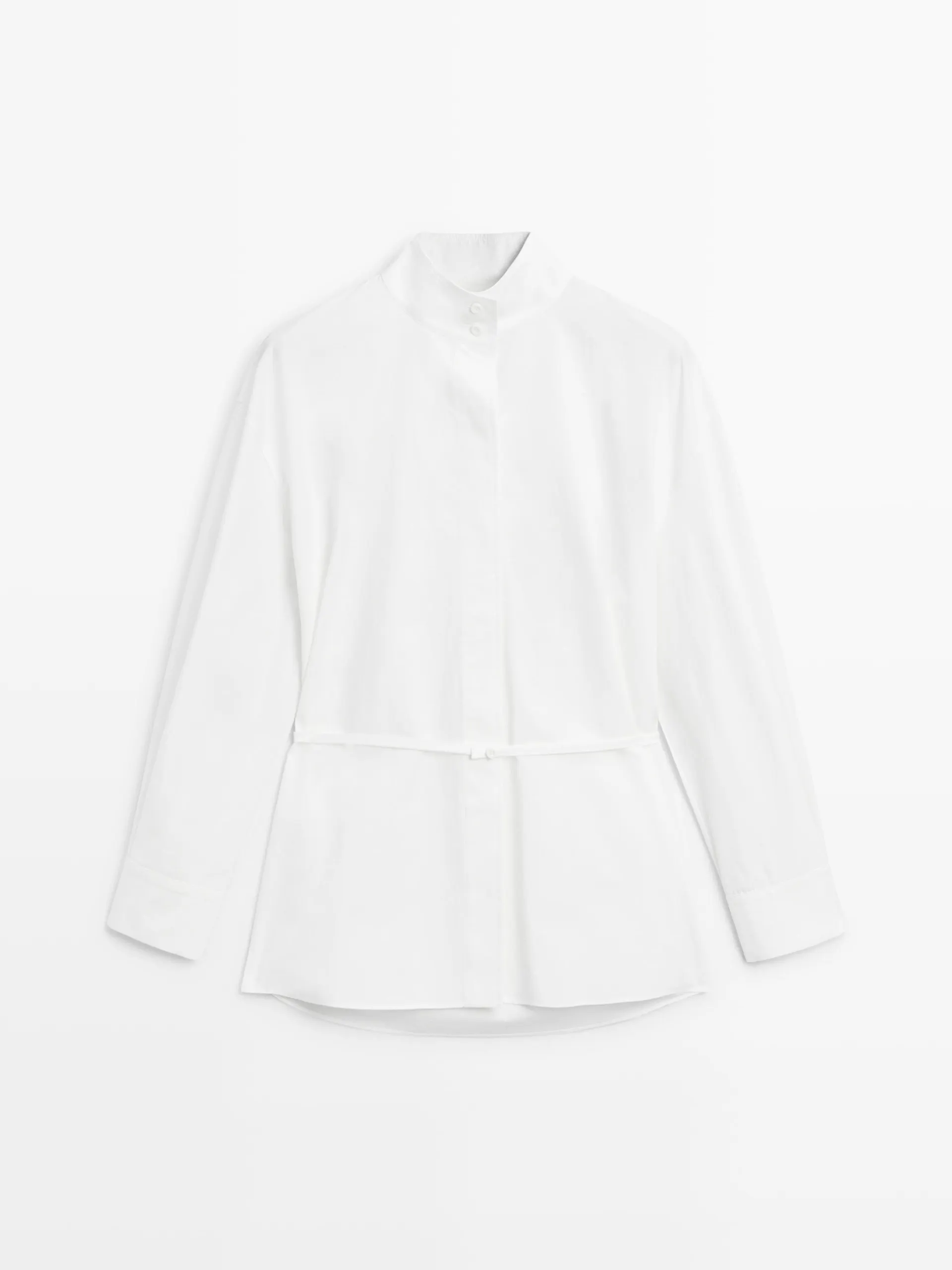 Overhemd met hoge kraag en bandje