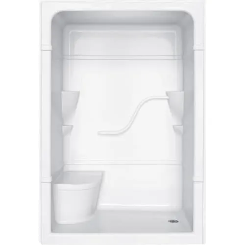 Madison W60 in. x H84.5 in. x D34.25 in. 3 Piece Acrylic Rectangle Shower Stall with Seat in White