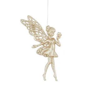 Figura navideña Hada beige de Poliestireno de 15 cm