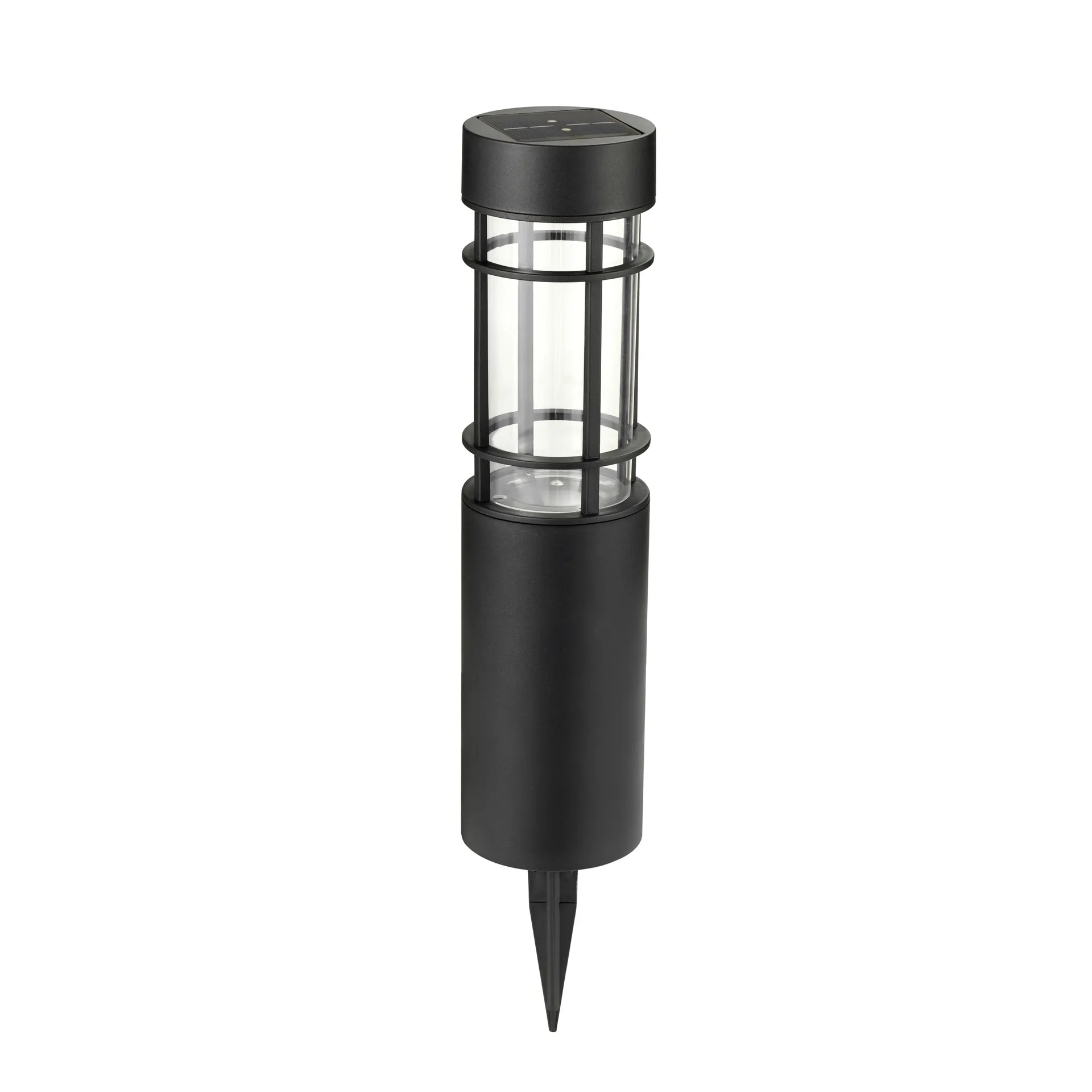 10 -Lumens Black Solar LED Outdoor Path light with Dusk-to-Dawn Sensor 3500-K