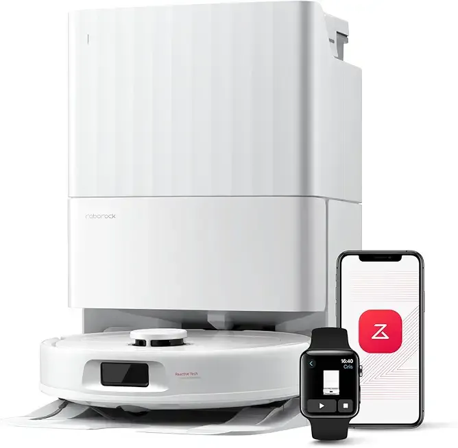 Qrevo Series Robot Vacuum and Mop, 8000Pa Suction, Upgraded from Qrevo S, Anti-Tangle Brush, Smart Obstacle Avoidance, Auto Mop Washing, All-in-One Dock, 200RPM Spinning Mops, White(QV 35A)