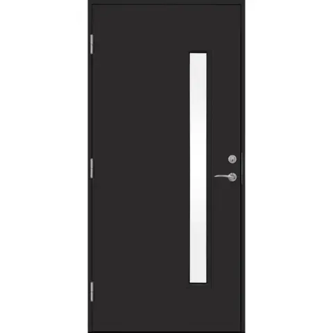 Ytterdør funkis klart glass side 90x210 venstre dempet sort ncs s8500-n