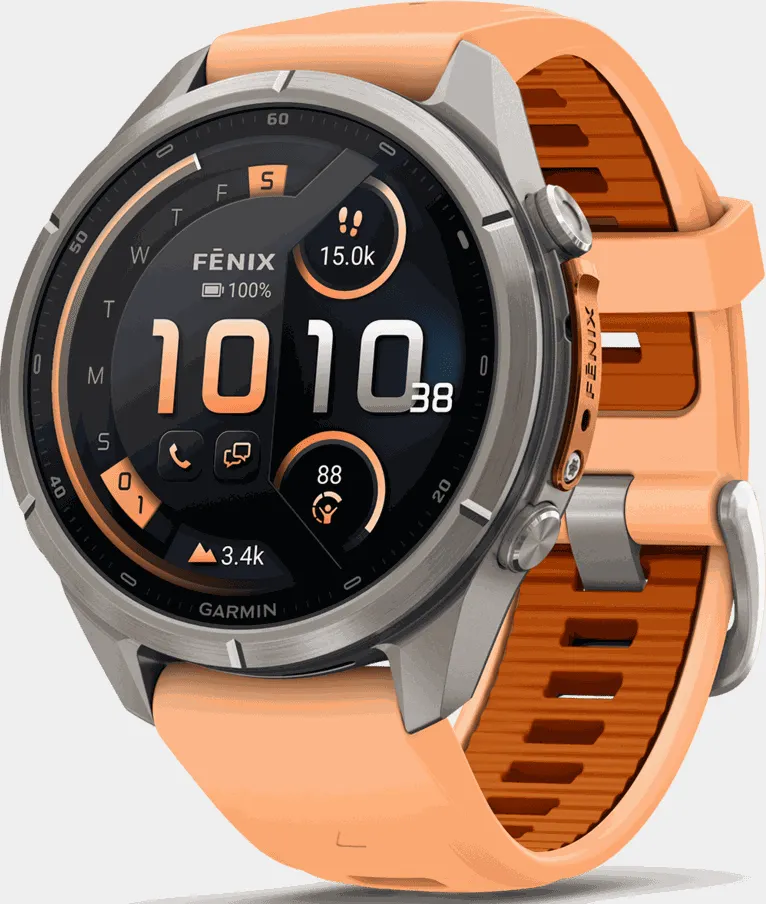 fenix 9 Pro 43mm Titanium, smartklokke - Oransje