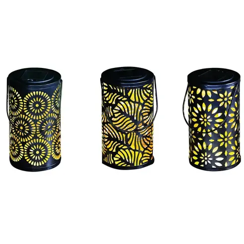 Solar-LED-Laterne - schwarz - sortierte Designs