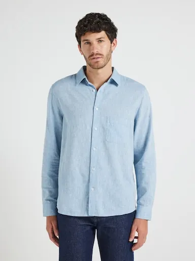 Just Jeans Long Sleeve Linen Blend Shirt