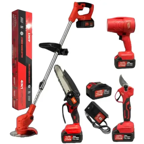 Kit 4 En 1 Cortadora De Pasto + Tijera + Sierra + Sopladora