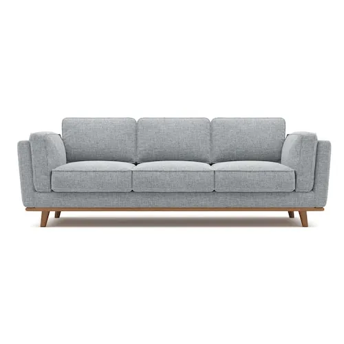 Valencia Theater Seating Valencia Artisan Swiss Linen Three Seats Sofa, Light Grey