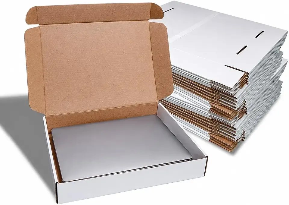 Corrugated Shipping Boxes13x10x2Inches, 30Pack Kraft Cardboard Literature Mailers, Durable Small Business Mailing Boxes for Packaging & Shipping Supplies,White,Shipping boxes made from recycled paper