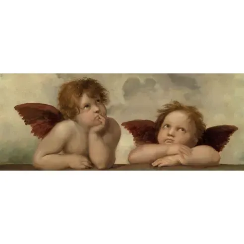 Leinwandbild RAFFAELS ENGEL - braun - 100x40 cm