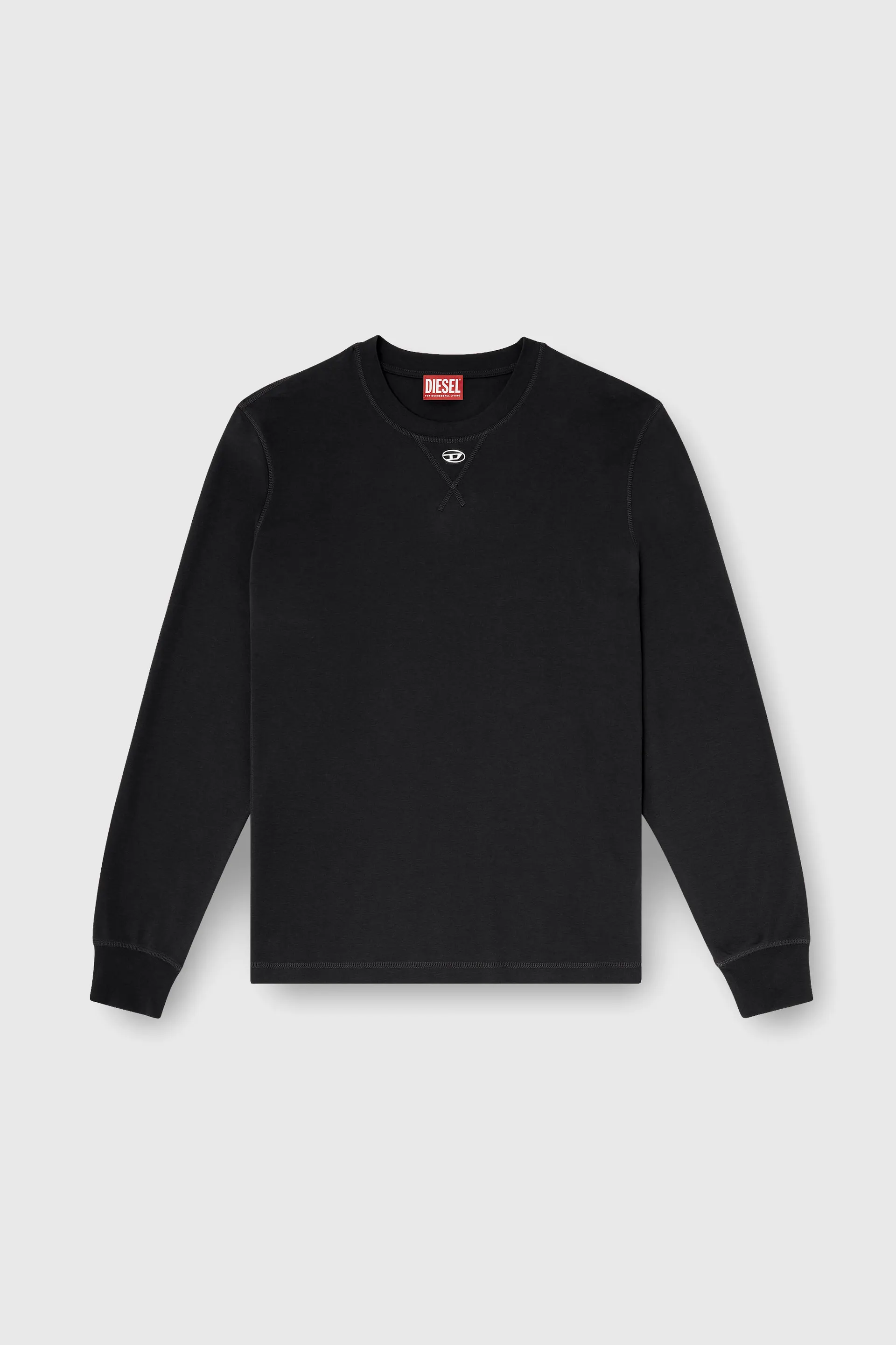Cotton long-sleeve T-shirt with Oval D