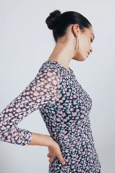 Vestido corto tubo estampado