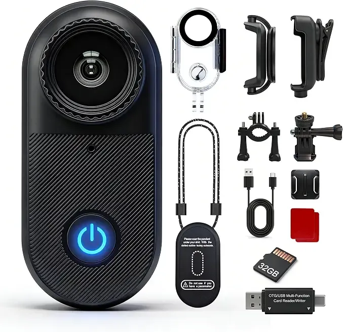 Mini Body Camera, Audio and Video Recording for Vlogging, Black