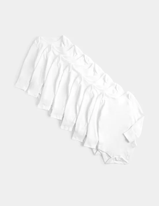 7er-Pack Langarm-Bodys aus reiner Baumwolle (2,3 kg – 3 J.)