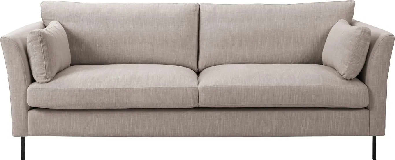 Sone dyp 3-seter sofa Modulsofa. 3 seter i stoff Lava uni, armlene W5, med duntopp.