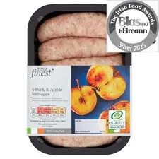Tesco Finest* 6 Irish Pork And Apple Sausages 454G
