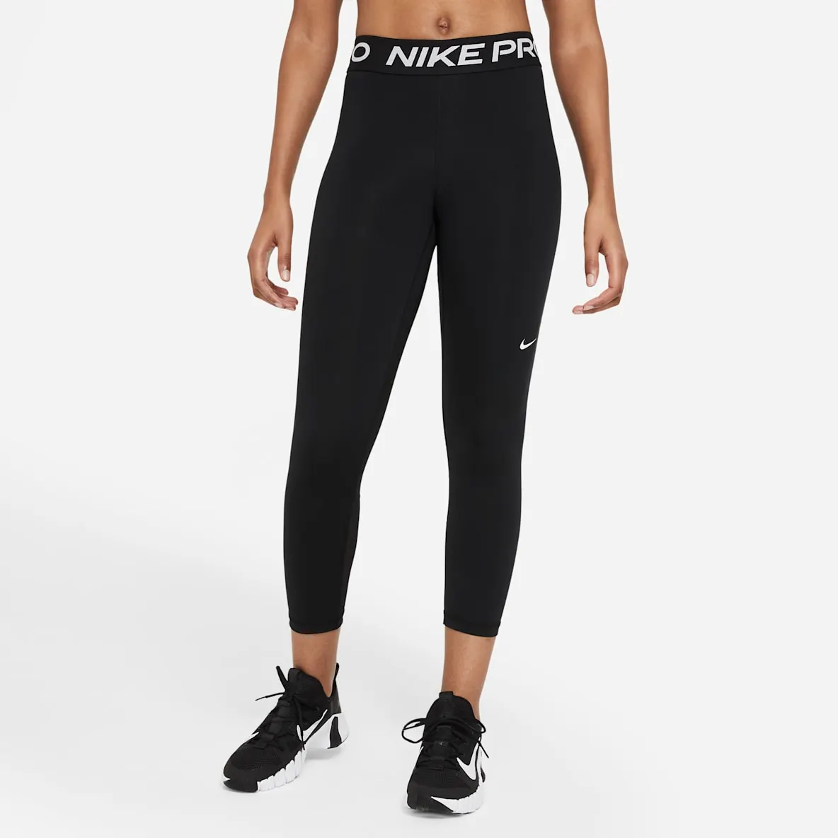 Kort leggings med nettingpaneler og mellomhøyt liv til dame