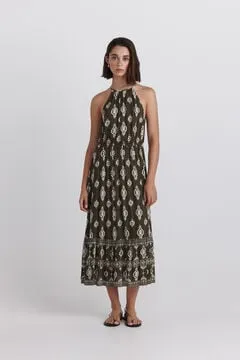 Vestido halter estampado