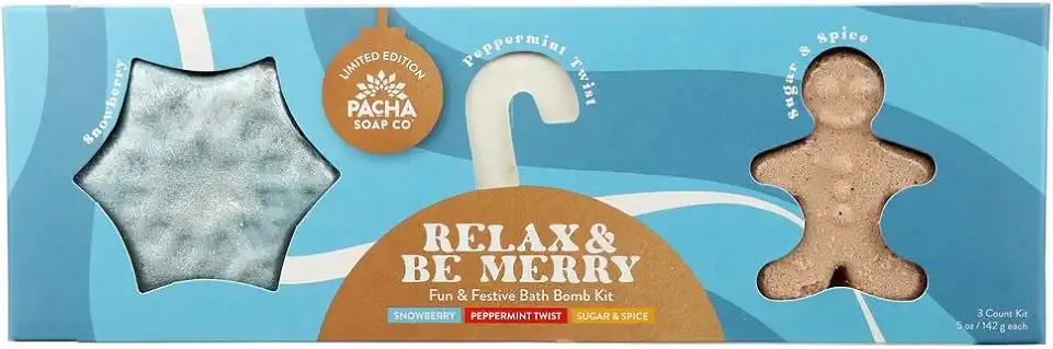 PACHA SOAP Holiday Shape Bath Bomb Set 3 Count, 3 CT