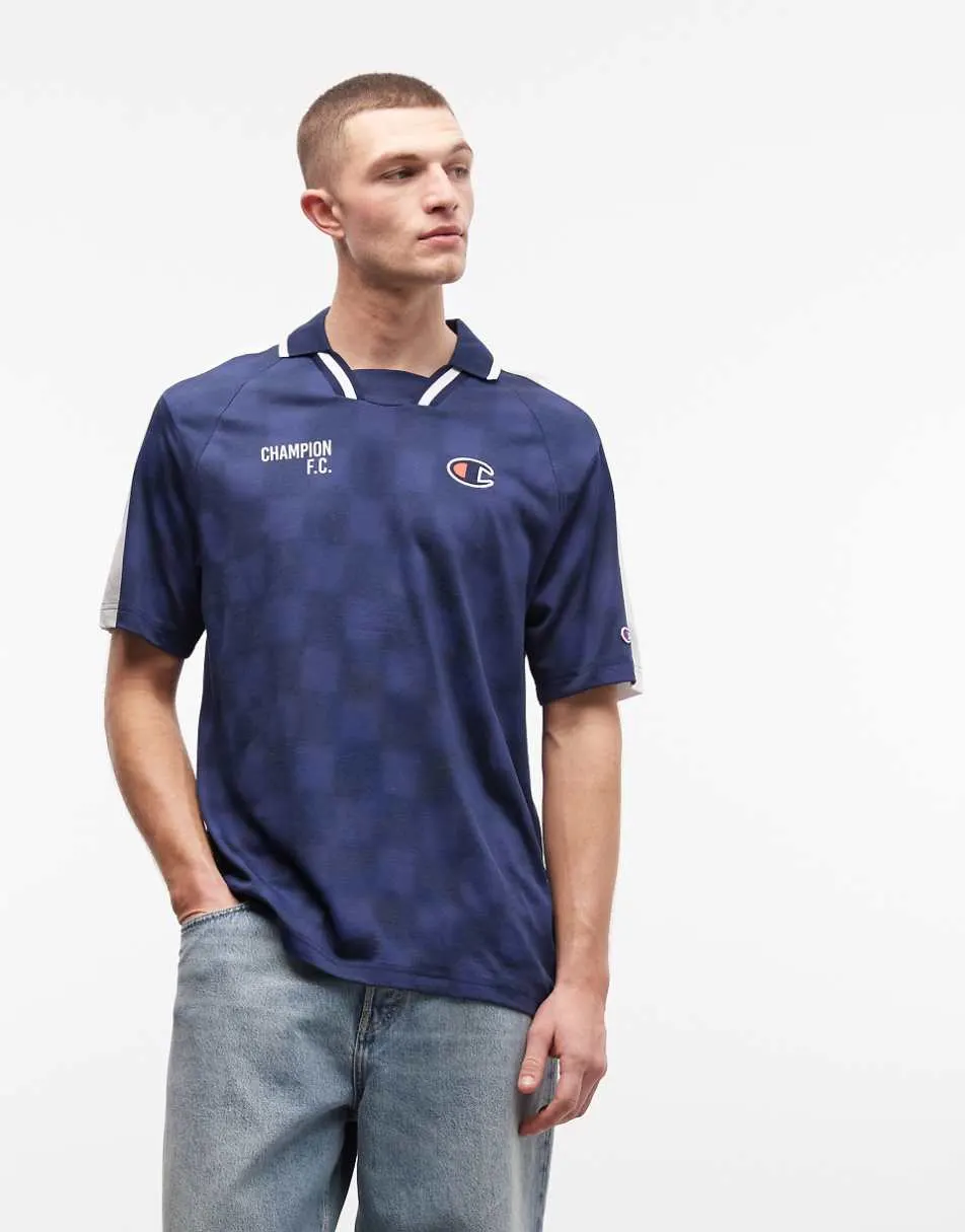 Champion football shirt in blue and white