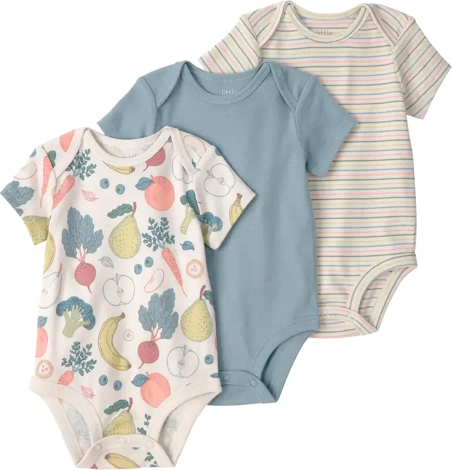 Unisex Baby 3-pack Short Sleeve Bodysuits Made With Organic Cotton