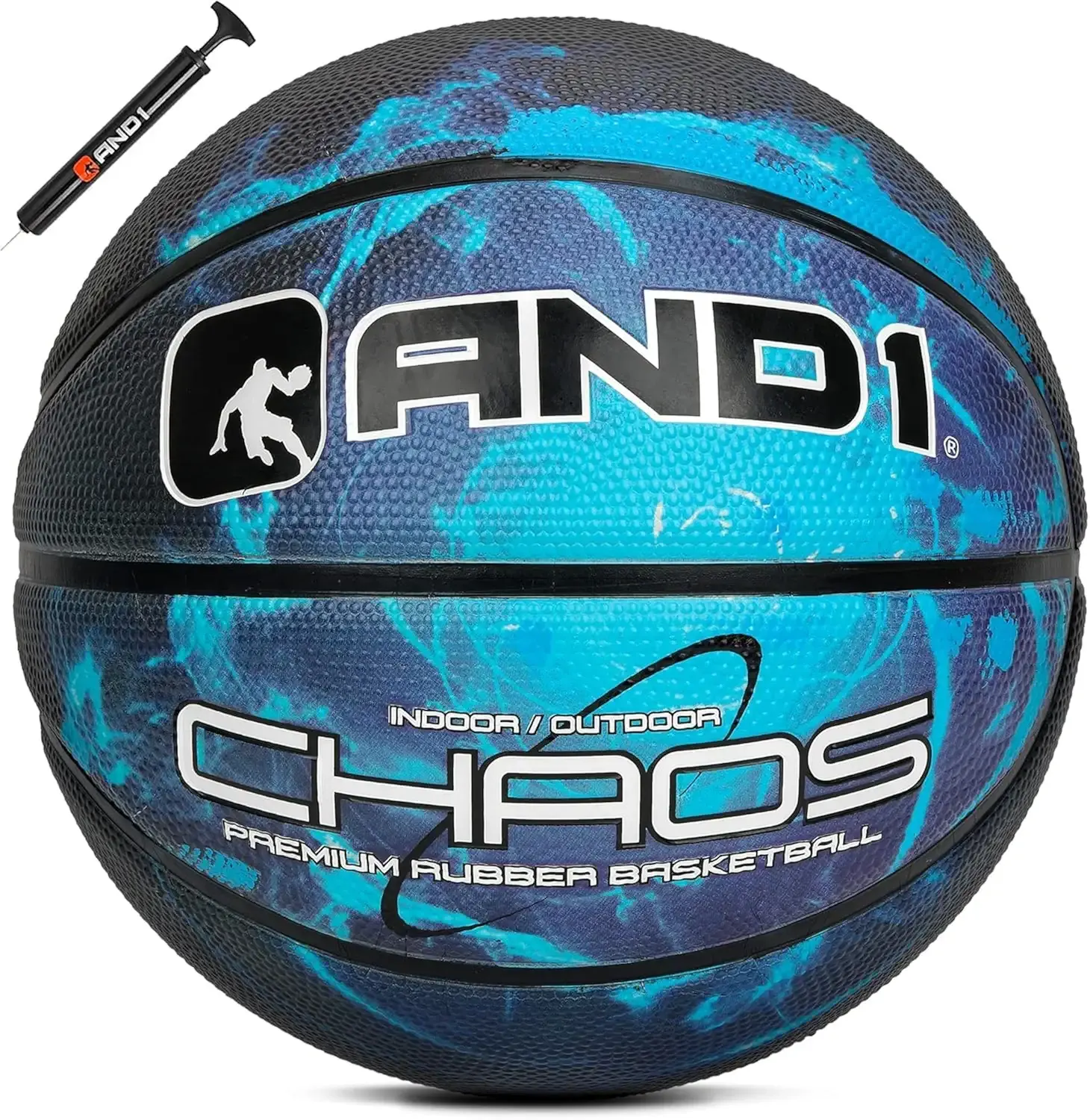 AND1 Rubber Basketball, Official Regulation Size 7(29.5"), Indoor/Outdoor | Deep Chanel Construction, Superior Grip, Vibrant Graffiti Design, Premium Heavy-Duty Materials, Comes Deflated
