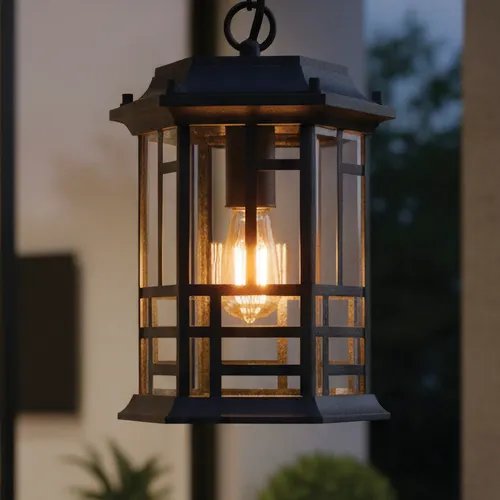 Canarm Inc. Chantry Matte Black 1 Light Outdoor Pendant